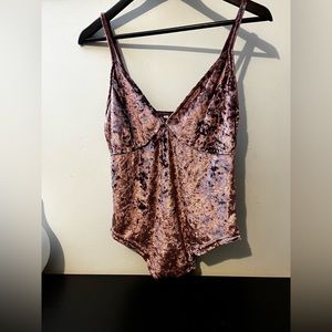 Velvet Pink Bodysuit Lingerie